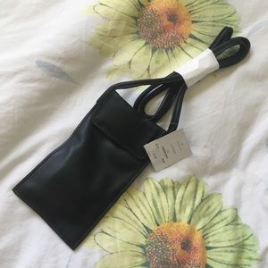 Topshop Black Leather Sunglasses Bag